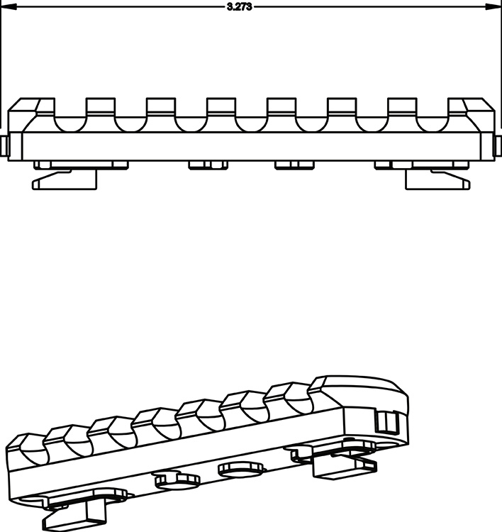 Kinetic Development Kinect MLOK 7 Slot (Dual MLOK™) Picatinny Section